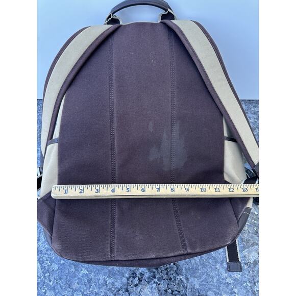Coach Beige Heritage Web Backpack MISSING ZIP HANDLES - Picture 10 of 12